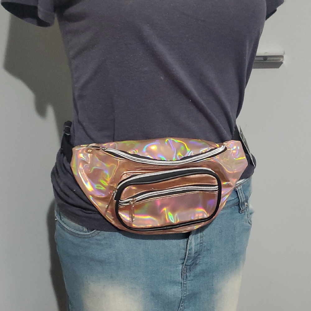 NWT Rosegold Holographic Fanny Pack Waist Bag